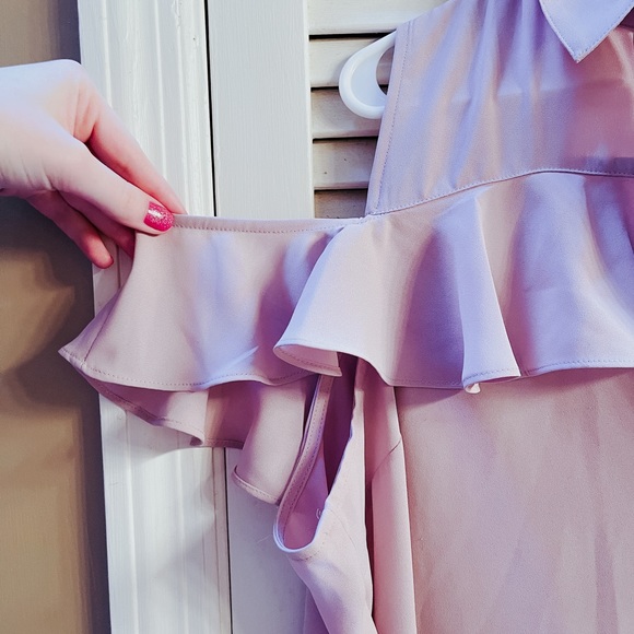 SOLD - Express Ruffled Cold Shoulder Blouse - Picture 3 of 4